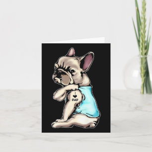 Tarjeta Tatuajes de Bulldog francés que amo a papá sentand