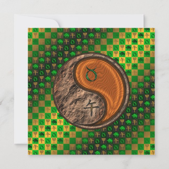 Tarjeta Tauro & Caballo de Madera (Anverso)