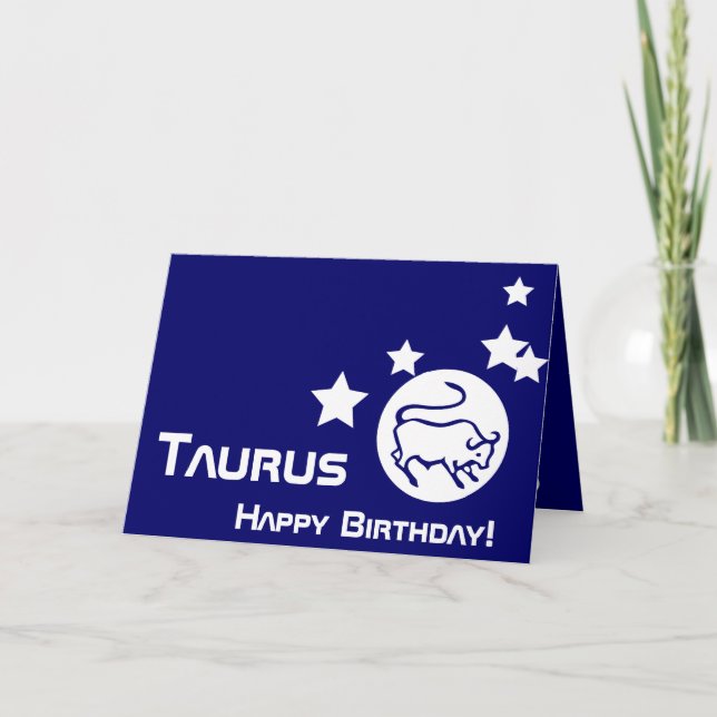 Tarjeta ¡Tauro, feliz cumpleaños! - Personalizar (Anverso)