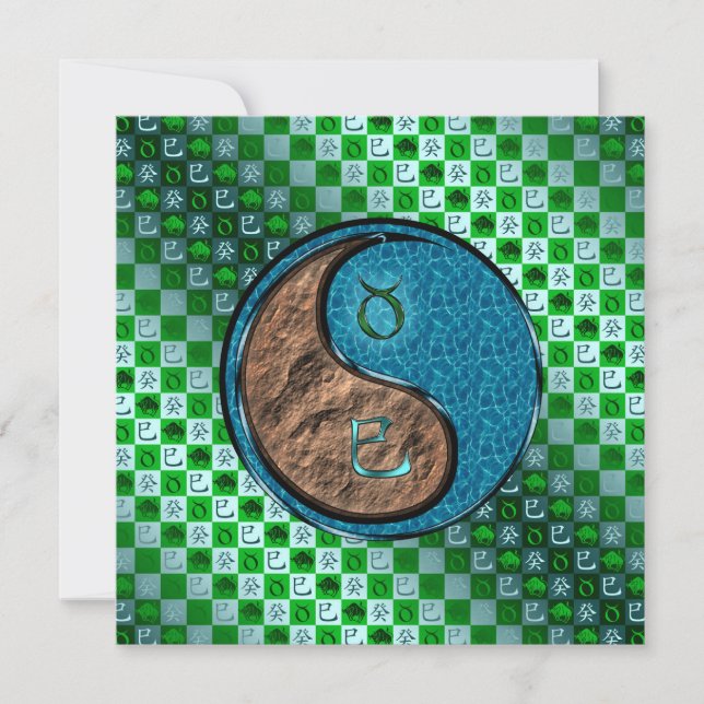 Tarjeta Tauro & Serpiente de Agua (Anverso)