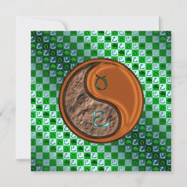 Tarjeta Tauro & Serpiente de Madera (Anverso)