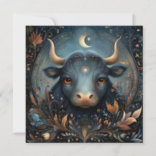 Tarjeta Tauro Toro Zodíaco Astrología Celestial Cumpleaños