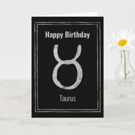 Tarjeta Tauro zodiac plata toro Feliz cumpleaños