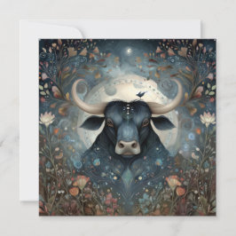 Tarjeta Taurus Bull Zodiac Astrology Mystical Birthday