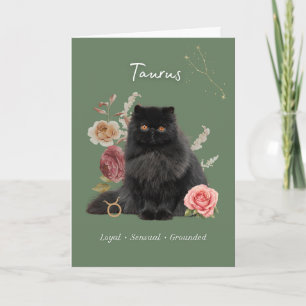 Tarjeta Taurus Cat Birthday Card