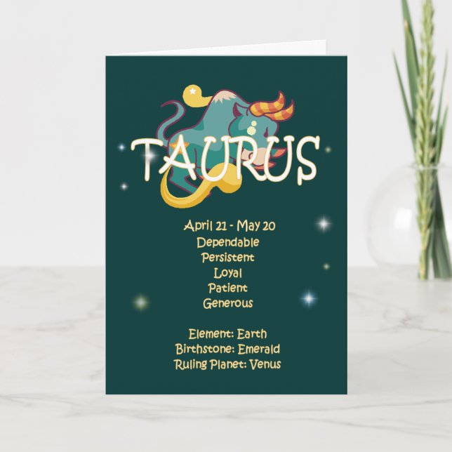 Tarjeta Taurus Zodiac Birthday (Anverso)