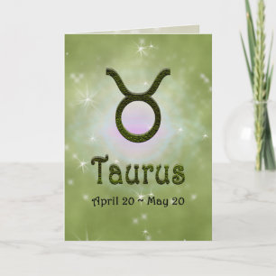 Tarjeta Taurus Zodiac Star Sign U escoger Color