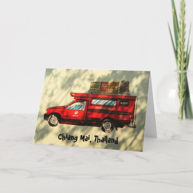 Tarjeta Taxi rojo en Chiang Mai (Anverso)