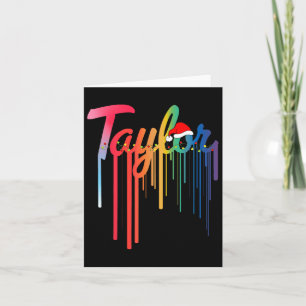 Tarjeta Taylor Nombre Santa Sombrero Colorido Imprimir Tay