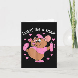 Tarjeta Taza Corazón Rosa Ratón Parece Un Snack Valen