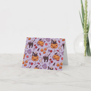 Tarjeta Taza de café con decoración de patrón de Halloween