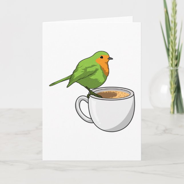 Tarjeta Taza de café de pájaro (Anverso)