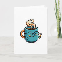 Taza de café Kawaii linda con pegatina de gafas de