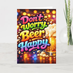 Tarjeta Taza de cerveza de cumpleaños con texto divertido