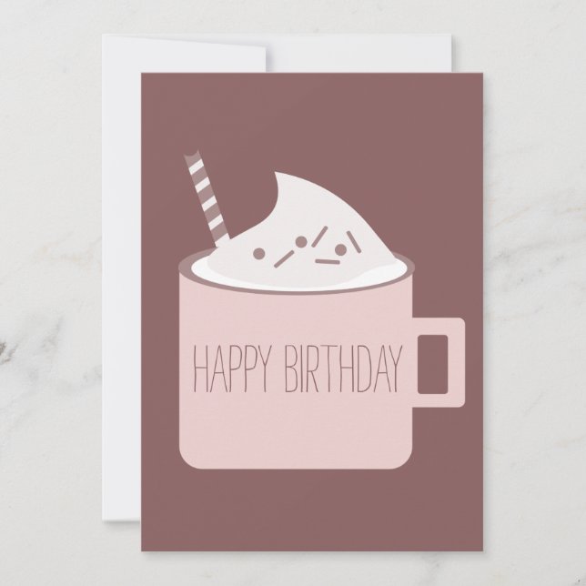 Tarjeta Taza de fogata de cacao caliente de cumpleaños ami (Anverso)