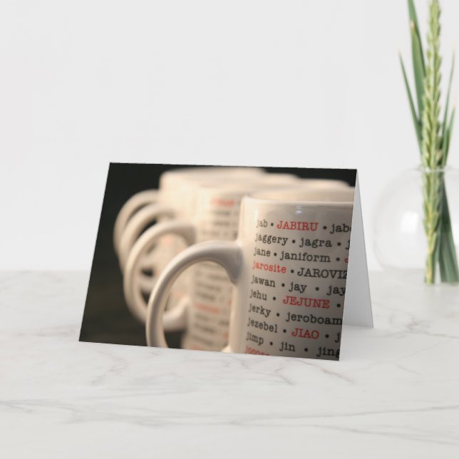 Tarjeta Taza de "J" (Anverso)