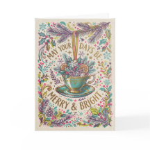 Taza de té caprichosa Navidades alegres y brillant