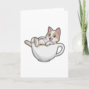 Tarjeta Taza de té de gato