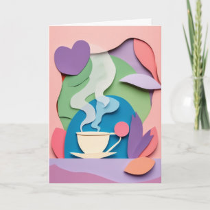 Tarjeta Taza humeante con corazón