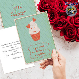 Tarjeta Taza Retro Divertida Pastelito Lindo Día de San Va