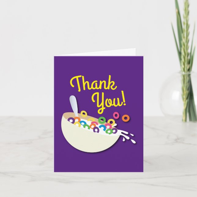 Tarjeta Tazón de Cereal Fiesta de Cumpleaños de Niños Durm (Anverso)