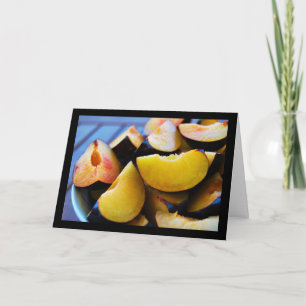 Tarjeta Tazón de fruta de ciruela en rodajas