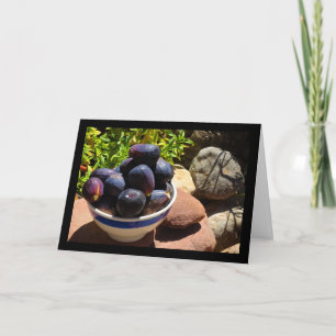 Tarjeta Tazón de fruta de higo en piedra