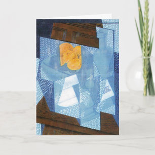 Tarjeta Tazón de fruta por Juan Gris, el cubismo de época 