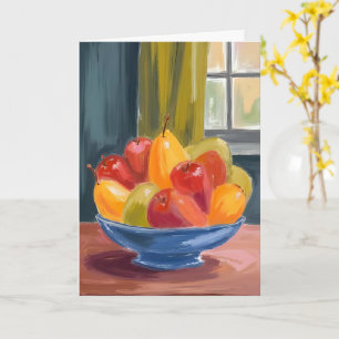 Tarjeta Tazón de Frutas Pintura Acuarela