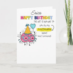 Tarjeta TDAH Sobreestimulación Brain Birthday ASD