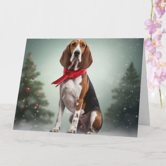 Tarjeta Té a Walker perros callejeros en Navidades de niev (Orquídea)