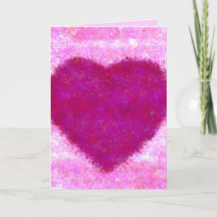 Tarjeta Te Adoro Diseño Impreso Corazón Pintado Rosa
