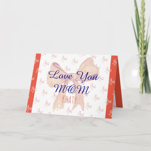 Tarjeta Te Ama Mamá Elegante Día de la Madre Simple Modern (Anverso)
