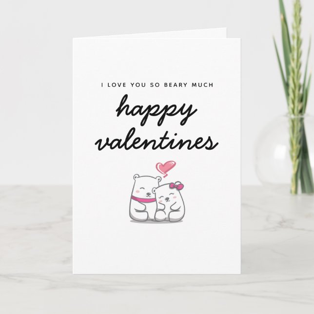 Tarjeta Te Ama Mucho Corazón Feliz Día de San Valentín (Anverso)