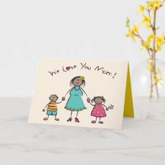 Tarjeta Te amamos a tu madre, familia Personalizado, feliz