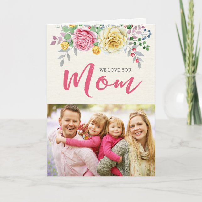 Tarjeta Te Amamos, Mamá | Día de la Madre Foto (Anverso)