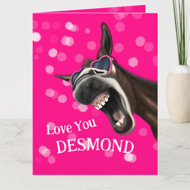 Tarjeta Te Amas, Crazy Donkey Greetings Card (Anverso)