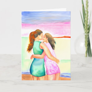 Tarjeta Te Amas Mucho Abrazo Lesbiano