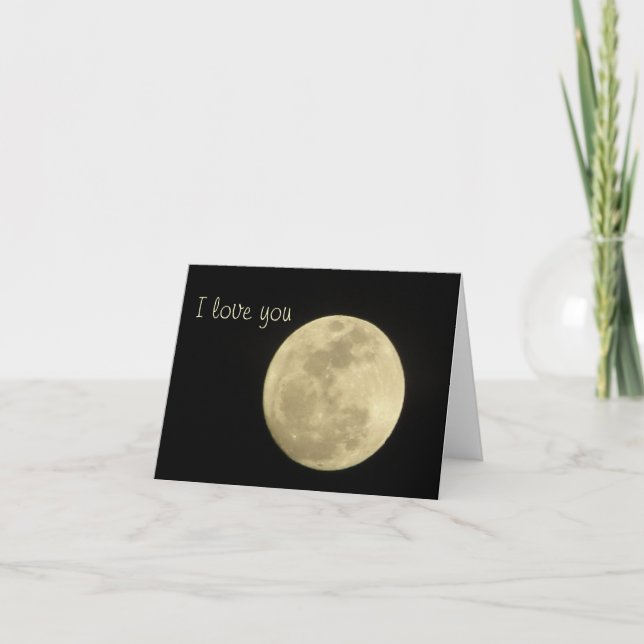 Tarjeta Te amo a la luna y a la carta trasera (Anverso)