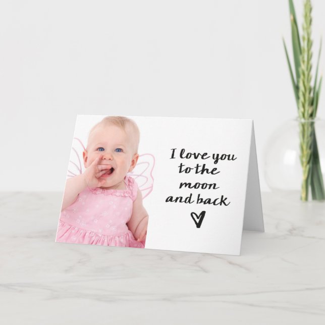 Tarjeta Te amo a la luna y a la parte posterior (Anverso)