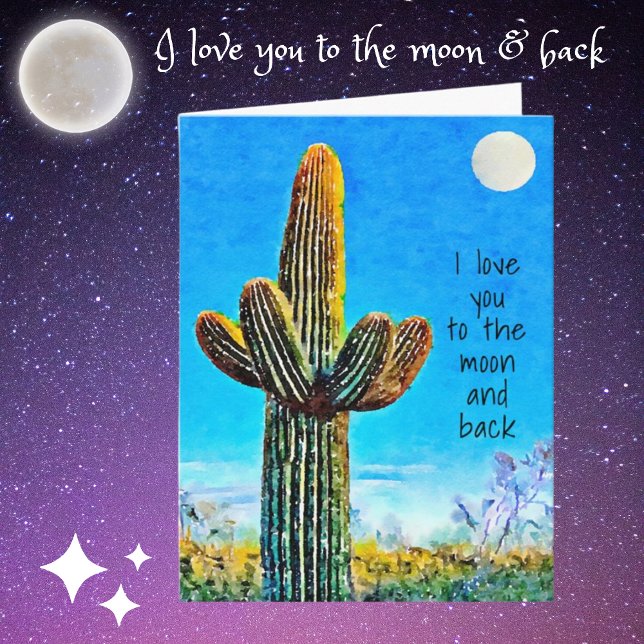 Tarjeta Te amo a la luna y al estilo suroeste (Subido por el creador)