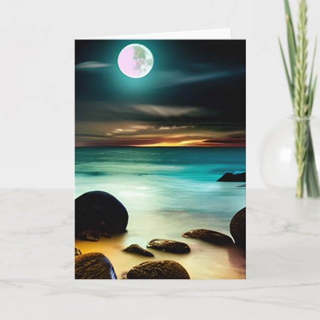 Tarjeta Te amo a la luna y atrás (Anverso)