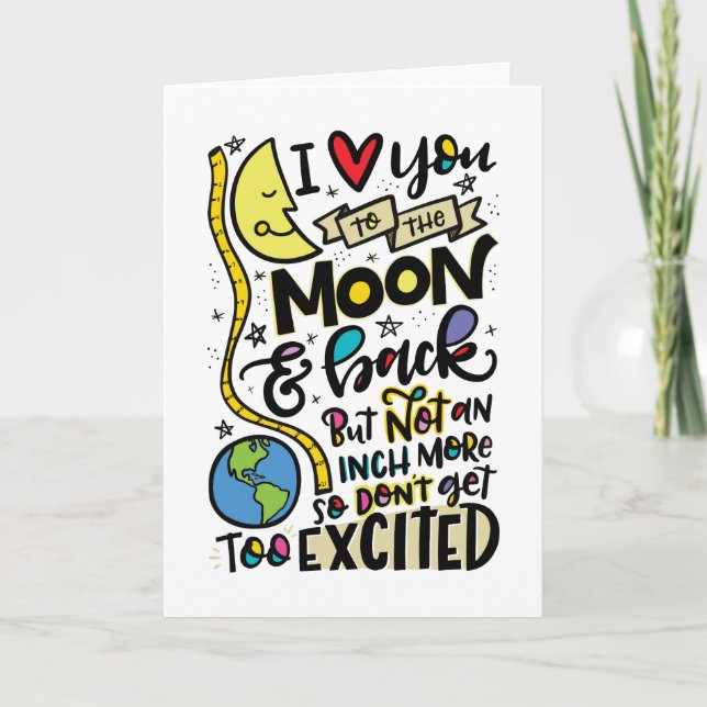 Tarjeta Te amo a la luna y atrás, PERO... (Anverso)