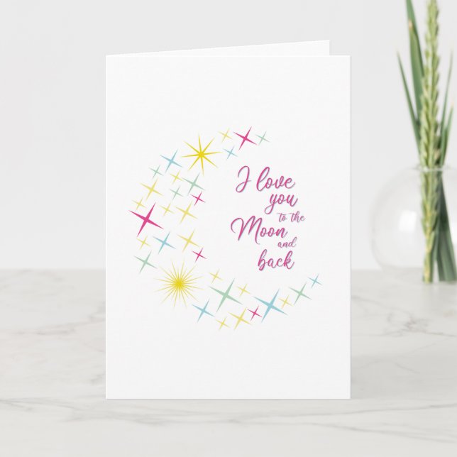 Tarjeta Te amo a la luna y de vuelta (Anverso)