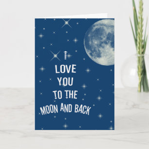 Tarjeta Te amo a la luna y de vuelta
