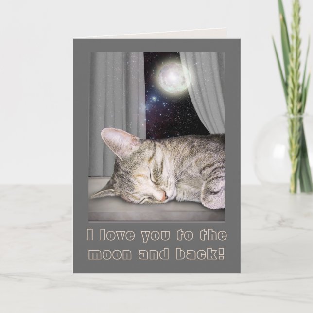 Tarjeta ¡Te amo a la luna y de vuelta! (Anverso)