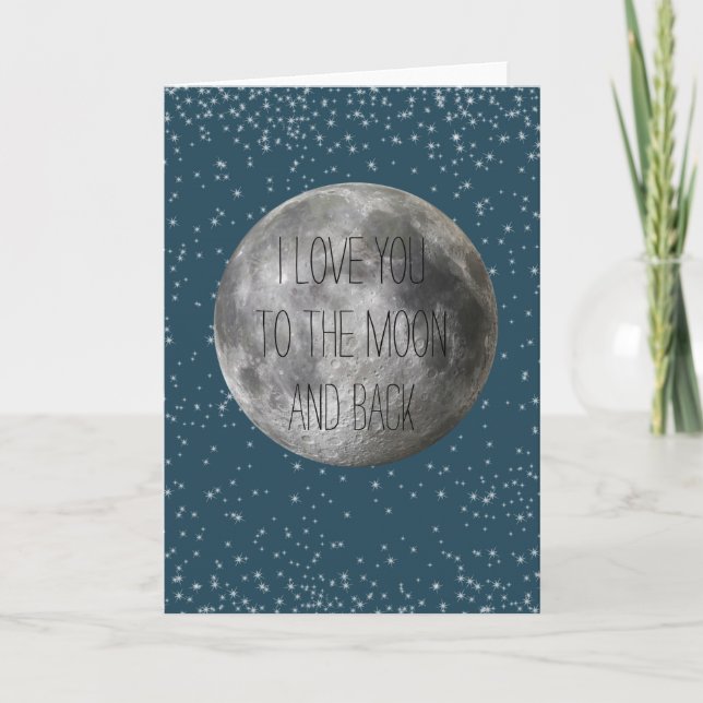 Tarjeta Te amo a la luna y de vuelta (Anverso)
