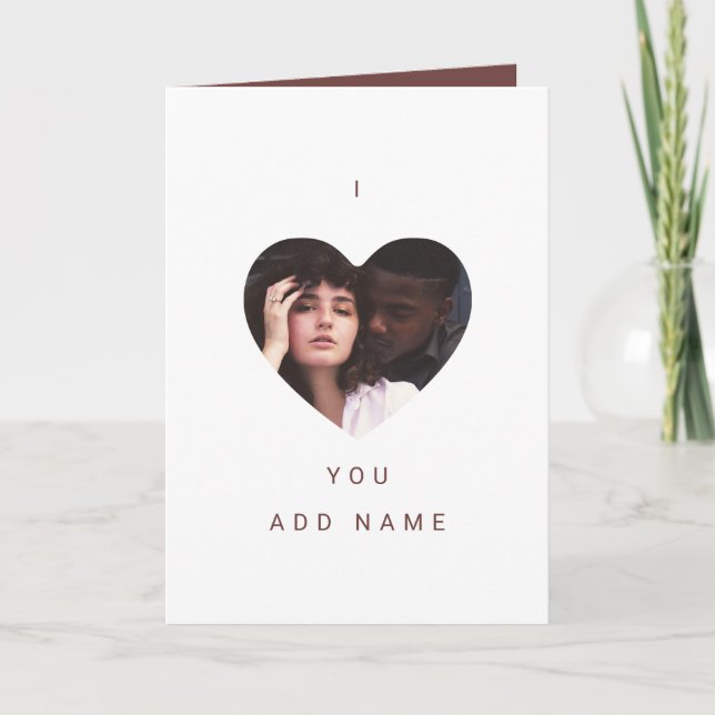 Tarjeta Te amo a los modernos San Valentín de texto y foto (Anverso)