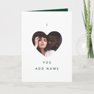 Tarjeta Te amo a los modernos San Valentín de texto y foto