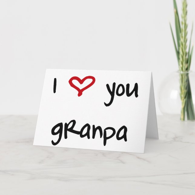 Tarjeta Te amo, abuelo (Anverso)
